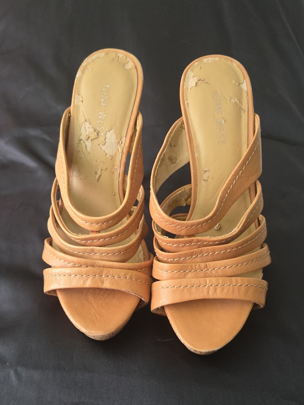 Nine West Tan Strappy Multi-Band Heeled Sandals